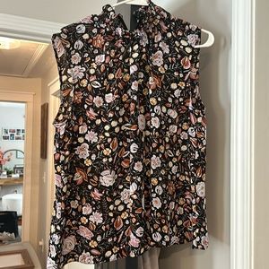 Sleeveless floral blouse